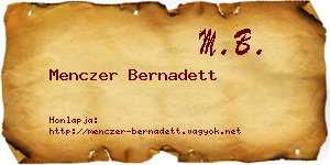Menczer Bernadett névjegykártya